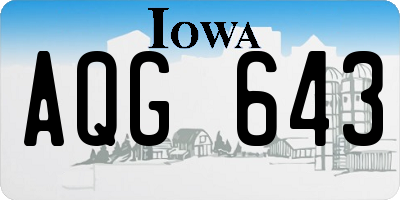 IA license plate AQG643