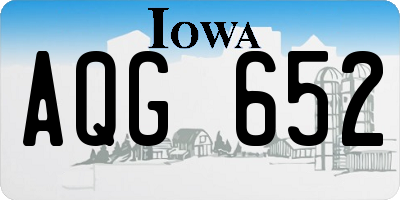 IA license plate AQG652