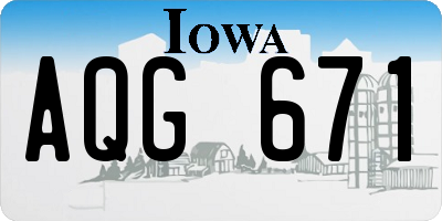 IA license plate AQG671
