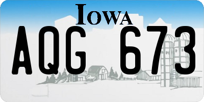 IA license plate AQG673
