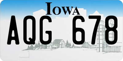 IA license plate AQG678