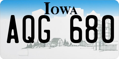IA license plate AQG680