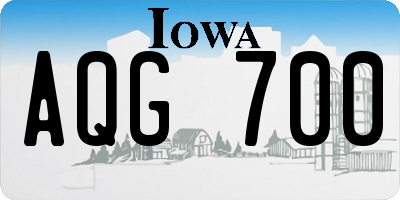 IA license plate AQG700