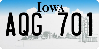 IA license plate AQG701