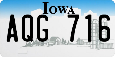 IA license plate AQG716