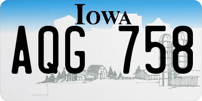 IA license plate AQG758