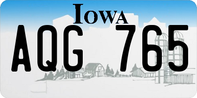 IA license plate AQG765