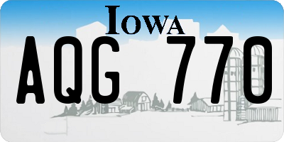 IA license plate AQG770
