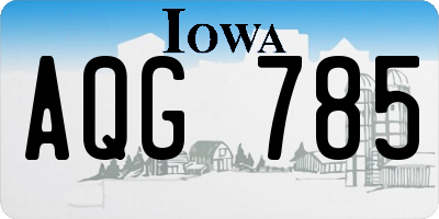 IA license plate AQG785