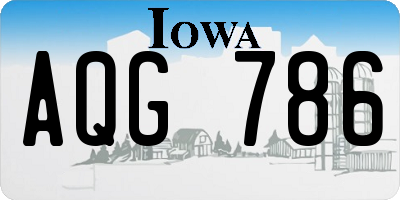 IA license plate AQG786
