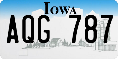 IA license plate AQG787