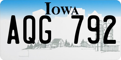 IA license plate AQG792