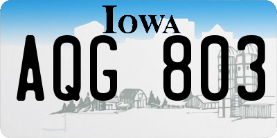 IA license plate AQG803