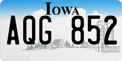 IA license plate AQG852