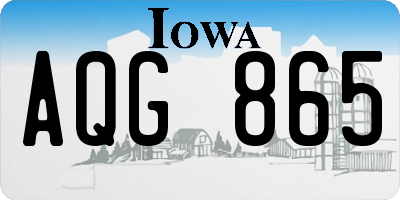 IA license plate AQG865