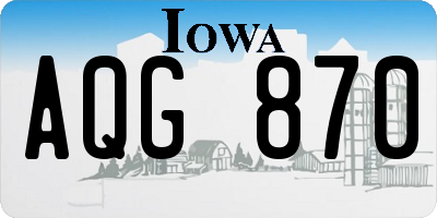 IA license plate AQG870