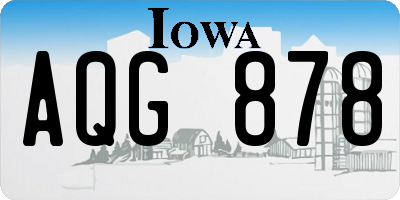 IA license plate AQG878