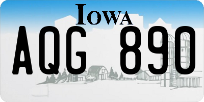 IA license plate AQG890
