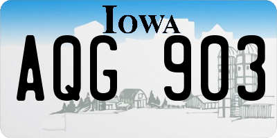 IA license plate AQG903
