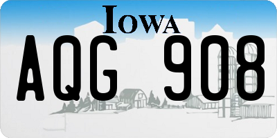 IA license plate AQG908