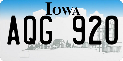 IA license plate AQG920