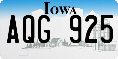 IA license plate AQG925