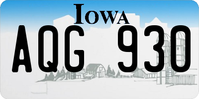 IA license plate AQG930