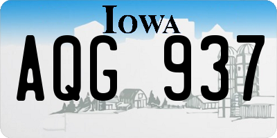 IA license plate AQG937