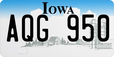 IA license plate AQG950
