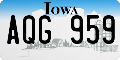 IA license plate AQG959