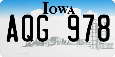 IA license plate AQG978