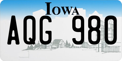 IA license plate AQG980