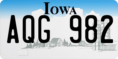 IA license plate AQG982