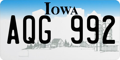 IA license plate AQG992