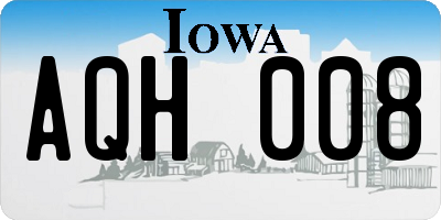 IA license plate AQH008
