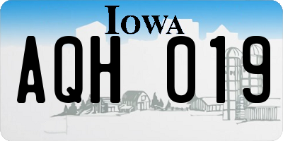 IA license plate AQH019