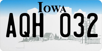 IA license plate AQH032