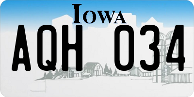 IA license plate AQH034