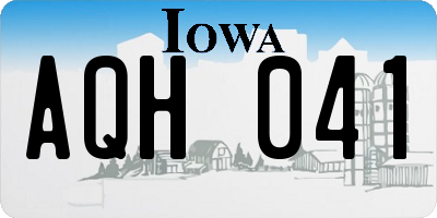 IA license plate AQH041