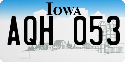 IA license plate AQH053
