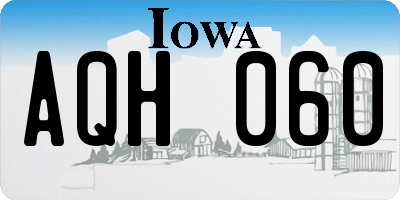 IA license plate AQH060