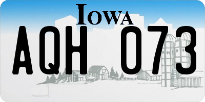 IA license plate AQH073