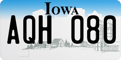 IA license plate AQH080