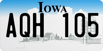 IA license plate AQH105