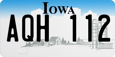 IA license plate AQH112