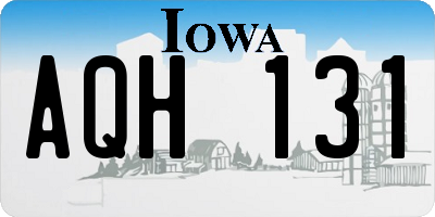 IA license plate AQH131