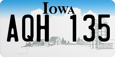 IA license plate AQH135