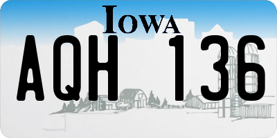 IA license plate AQH136
