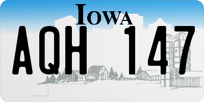 IA license plate AQH147