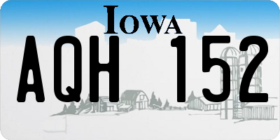 IA license plate AQH152